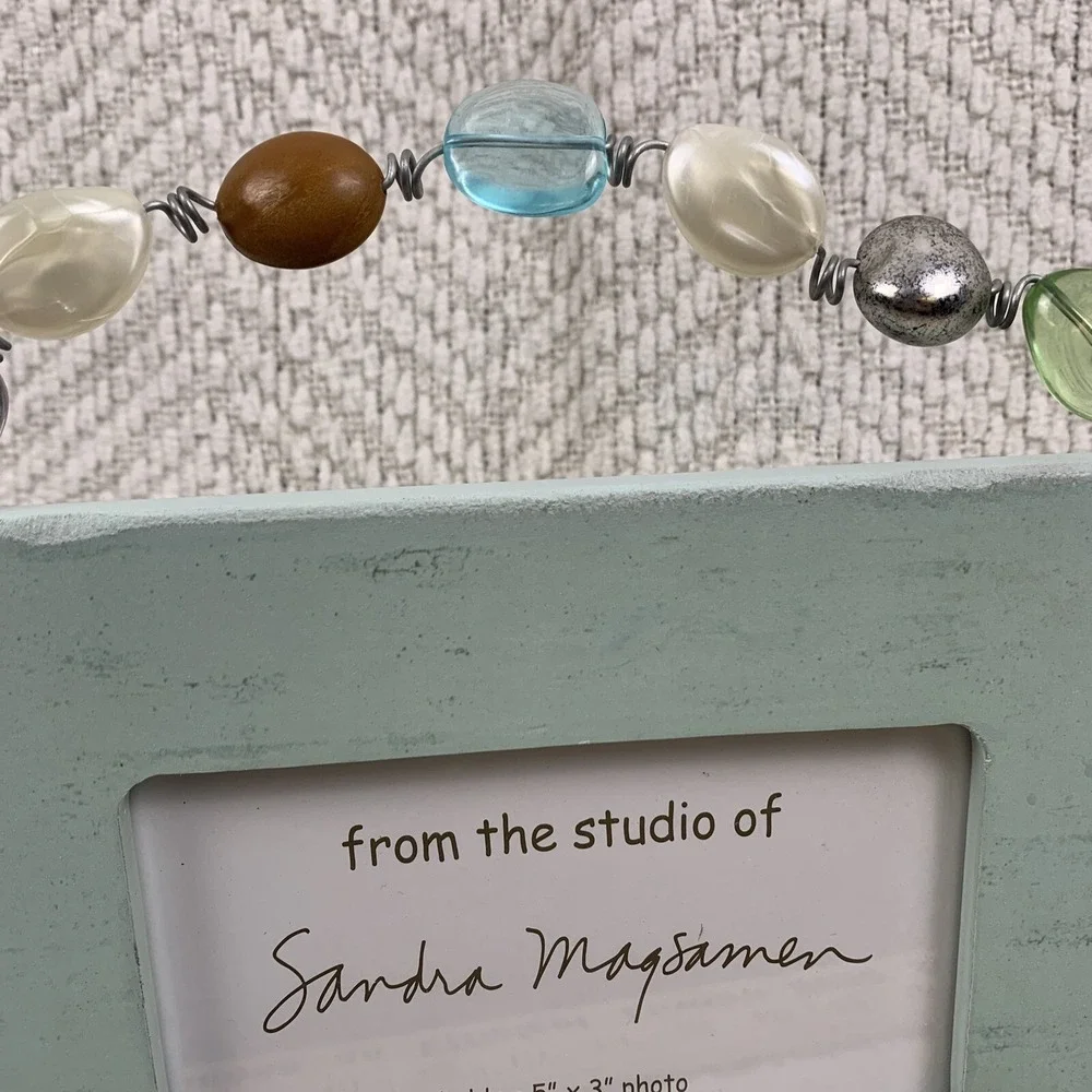 Sandra Magsamen Picture Photo Frame Beach‎ House Decor Sea Glass Look 3 x 5